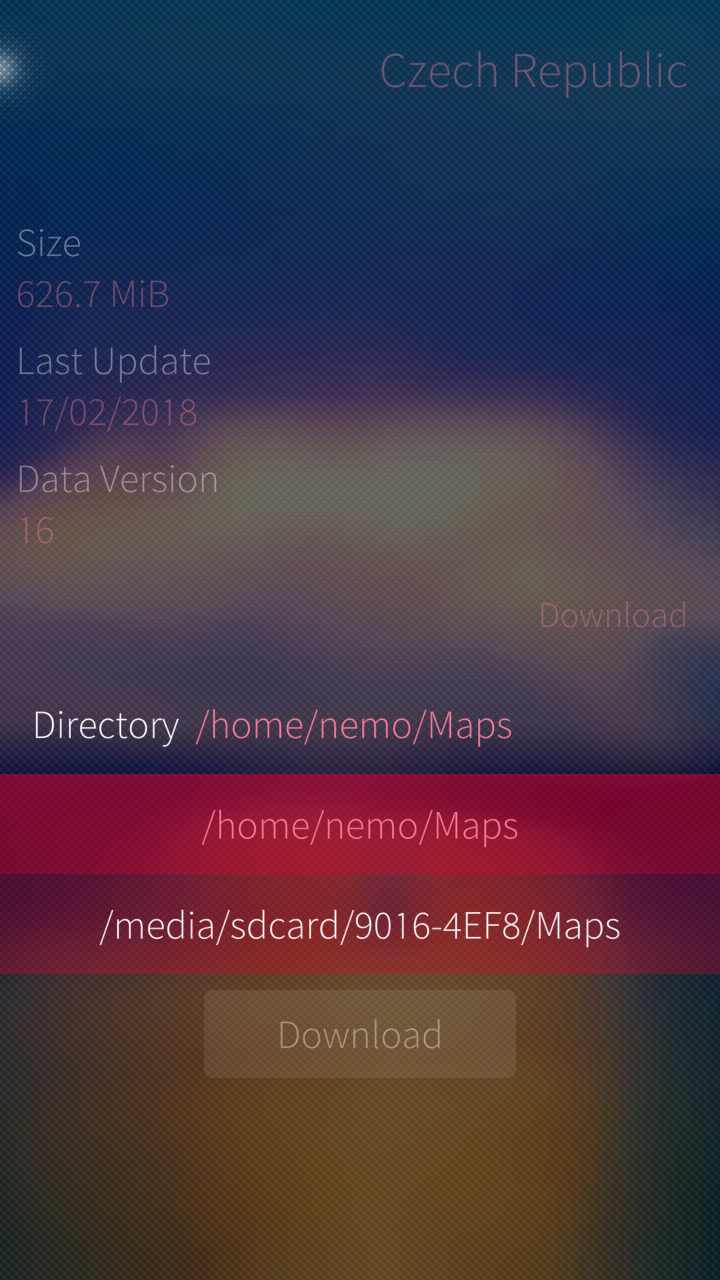 map download target directory